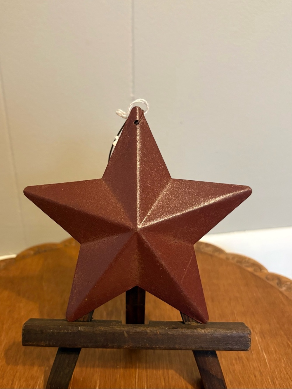 Rust Red Star Holiday Ornament - Home Holiday Primitive 4”